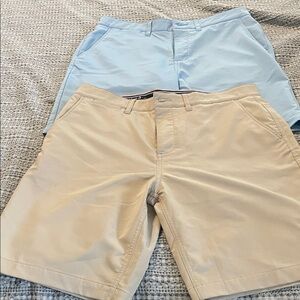 johnnie-O Light Blue and Tan Men's Shorts